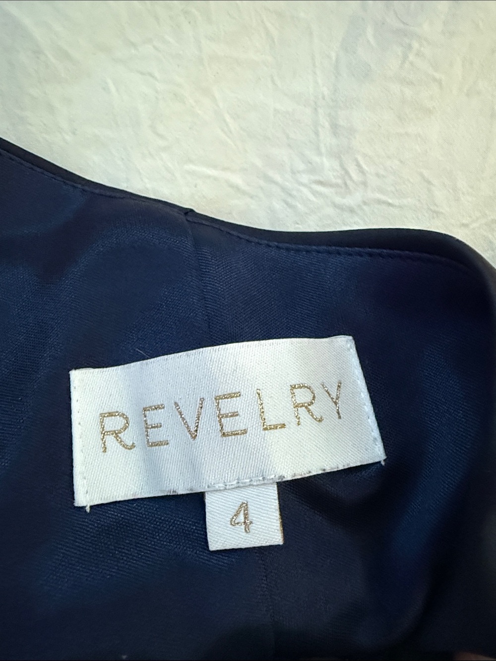 Revelry Jade Satin Dress Navy Blue Size 4 - Picture 4 of 4